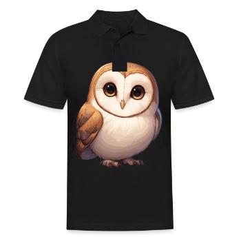Barn Owl Schleiereulen Schleiereule - Men's Polo Shirt - black - Front - Kai (181cm)