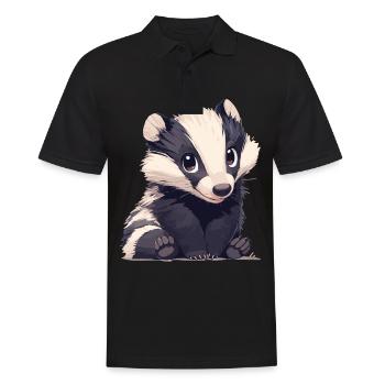 Badger Dachse Dachs - Männer Poloshirt - Schwarz - Vorne - Kai (181cm)