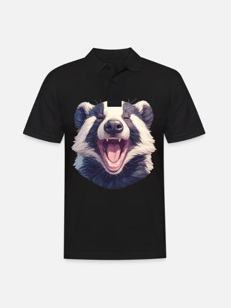 Badger Dachse Dachs - Männer Poloshirt - Schwarz