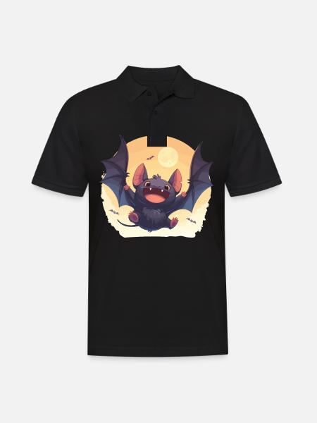 Bat Fledermäuse Fledermaus - Männer Poloshirt - Schwarz