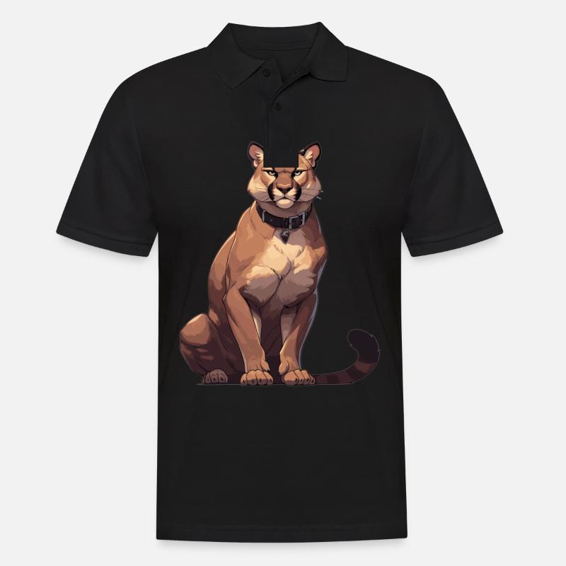 Cougar Berglöwen Berglöwe - Männer Poloshirt - Schwarz