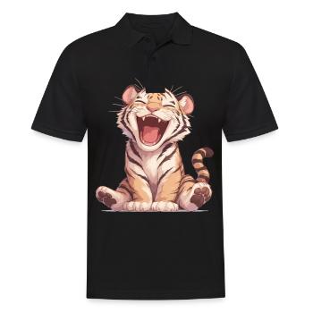 Tiger Big Cat - Men's Polo Shirt - black - Front - Kai (181cm)