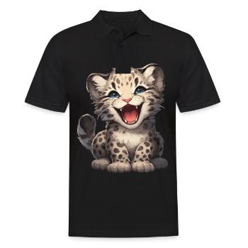 Clouded Leopard Nebelparder - Men's Polo Shirt - black - Front - Kai (181cm)