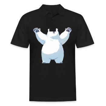 Polar Bear Eisbären Eisbär - Männer Poloshirt - Schwarz - Vorne - Kai (181cm)
