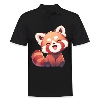 Red Panda Kleine Pandas Kleiner Roter Panda - Männer Poloshirt - Schwarz - Vorne - Kai (181cm)