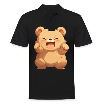 Bear Bären Bär - Männer Poloshirt - Schwarz - Vorne - Kai (181cm)