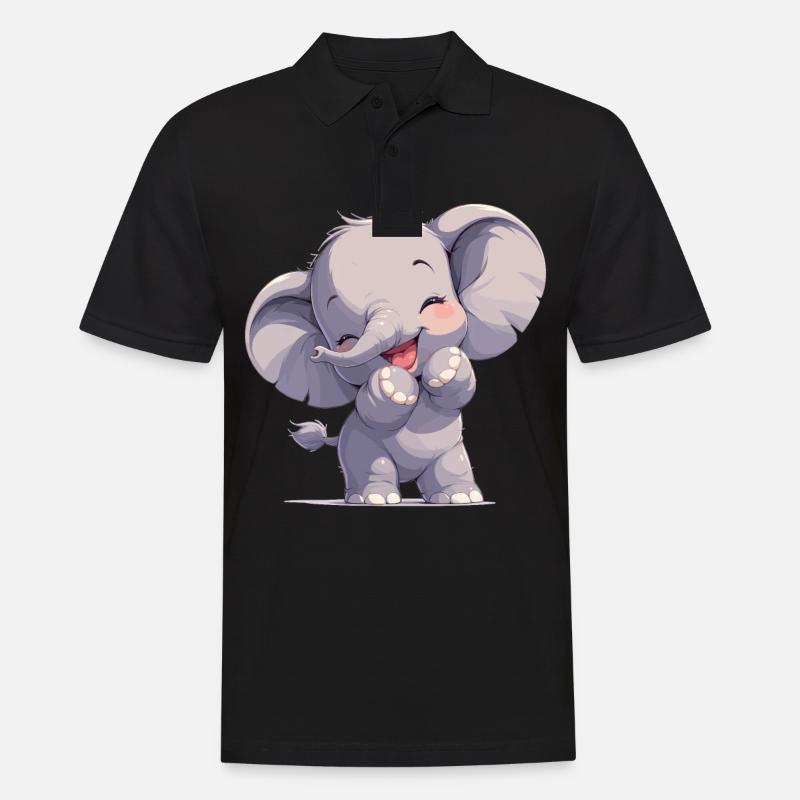 Elephant Elefanten Elefant - Männer Poloshirt - Schwarz