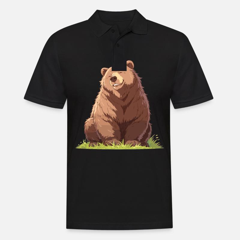 Bear Bären Bär - Männer Poloshirt - Schwarz