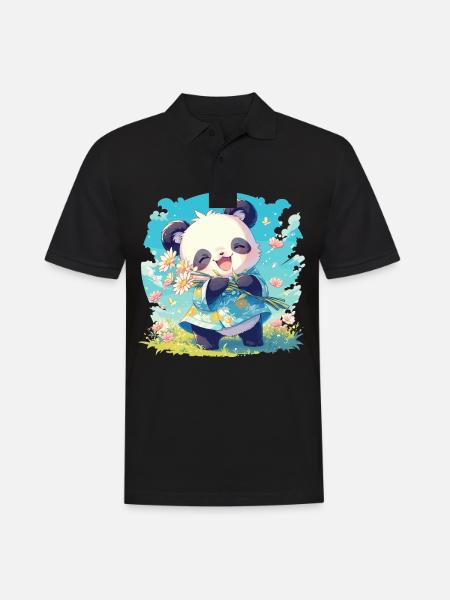 Pandas Panda - Men's Polo Shirt - black