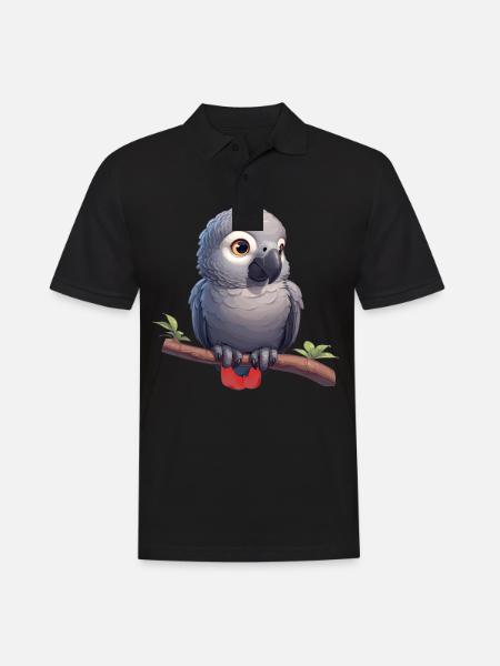 Gray Parrot Graupapageis Graupapagei - Men's Polo Shirt - black