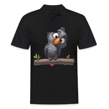Gray Parrot Graupapageis Graupapagei - Men's Polo Shirt - black - Front - Kai (181cm)