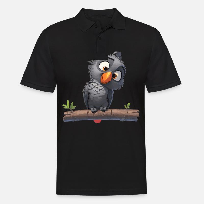 Gray Parrot Graupapageis Graupapagei - Männer Poloshirt - Schwarz