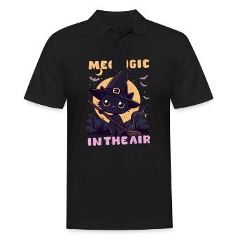 Chat d’Halloween Miowgic Dans L’air - Polo Homme - noir - Devant - Kai (181cm)