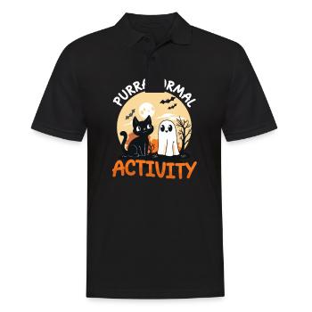 Activité normale du chat d’Halloween - Polo Homme - noir - Devant - Kai (181cm)