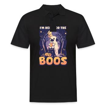 Halloween Dog I’M Here For The Boos - Men's Polo Shirt - black - Front - Kai (181cm)