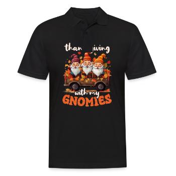 Gnome de Thanksgiving Thanksgiving avec mes gnomies - Polo Homme - noir - Devant - Kai (181cm)