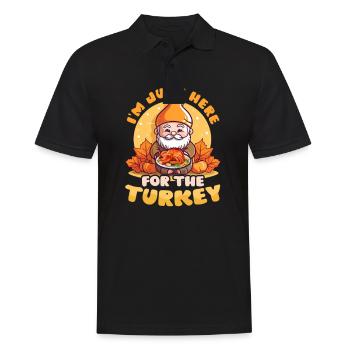 Thanksgiving-Zwerg nur hier für den Truthahn - Männer Poloshirt - Schwarz - Vorne - Kai (181cm)
