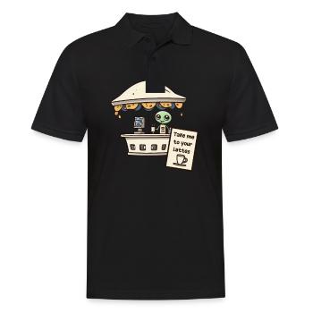 Alien Abduction Emmenez-moi à votre café Lattes - Polo Homme - noir - Devant - Kai (181cm)