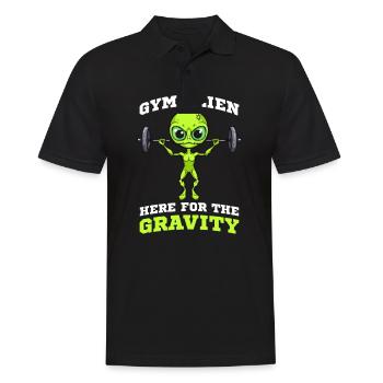 Alien Entführung Gym Alien Hier Für Die Schwerkraft - Männer Poloshirt - Schwarz - Vorne - Kai (181cm)