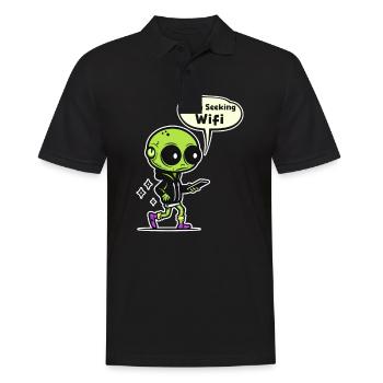 Alien Enlèvement Alien Recherche Wifi - Polo Homme - noir - Devant - Kai (181cm)