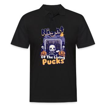 Halloween Ice Hockey Night Of The Living Pucks - Men's Polo Shirt - black - Front - Kai (181cm)