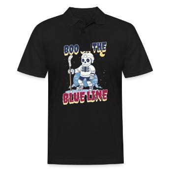 Hockey sur glace d’Halloween Boo sur la ligne bleue - Polo Homme - noir - Devant - Kai (181cm)