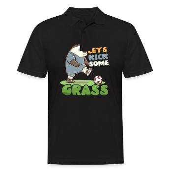 Soccer Player Kick Some Grass - Men's Polo Shirt - black - Front - Kai (181cm)
