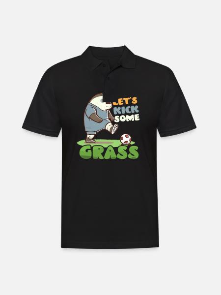 Soccer Player Kick Some Grass - Men's Polo Shirt - black