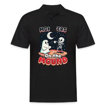 Monstres de baseball d’Halloween sur le monticule - Polo Homme - noir - Devant - Kai (181cm)