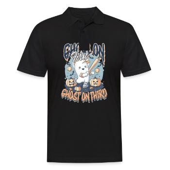 Halloween-Baseball-Ghoul an erster, Geist an dritter Stelle - Männer Poloshirt - Schwarz - Vorne - Kai (181cm)