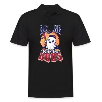 Baseball d’Halloween frappant avec les huées - Polo Homme - noir - Devant - Kai (181cm)