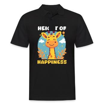 Giraffe Height Of Happiness - Men's Polo Shirt - black - Front - Kai (181cm)
