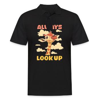 Giraffe Always Look Up - Men's Polo Shirt - black - Front - Kai (181cm)