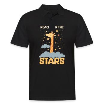 Girafe Atteindre les étoiles - Polo Homme - noir - Devant - Kai (181cm)
