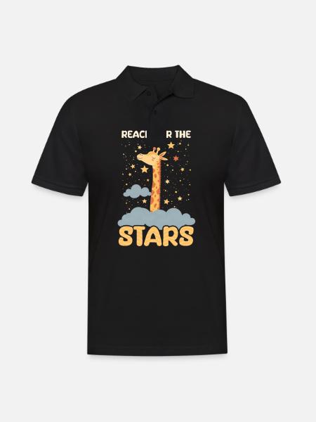 Girafe Atteindre les étoiles - Polo Homme - noir