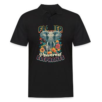 Éléphants à fleurs d’éléphant - Polo Homme - noir - Devant - Kai (181cm)