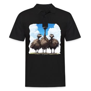 Emus Emu - Men's Polo Shirt - black - Front - Kai (181cm)
