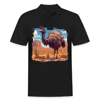 Emus Emu - Men's Polo Shirt - black - Front - Kai (181cm)