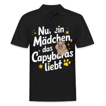 Capybara Wasserschwein Capybaras - Männer Poloshirt - Schwarz - Vorne - Kai (181cm)