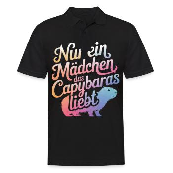 Capybara Wasserschwein Capybaras - Männer Poloshirt - Schwarz - Vorne - Kai (181cm)