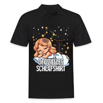 Offizielles Schlafshirt Sternzeichen Waage - Männer Poloshirt - Schwarz - Vorne - Kai (181cm)
