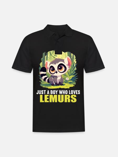 Lemuren Lemurs Lemur - Herre poloshirt - sort