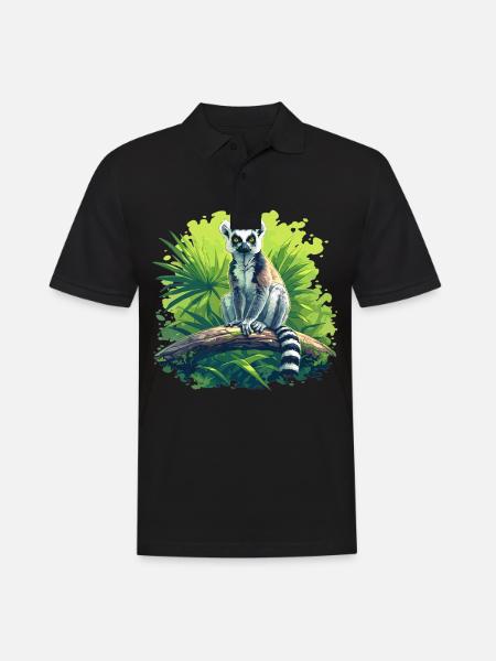 Lemuren Lemurs Lemur - Men's Polo Shirt - black