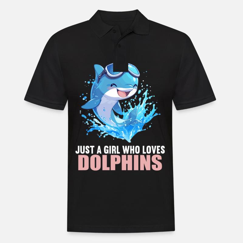 Dolphin Delfine Delfin - Männer Poloshirt - Schwarz