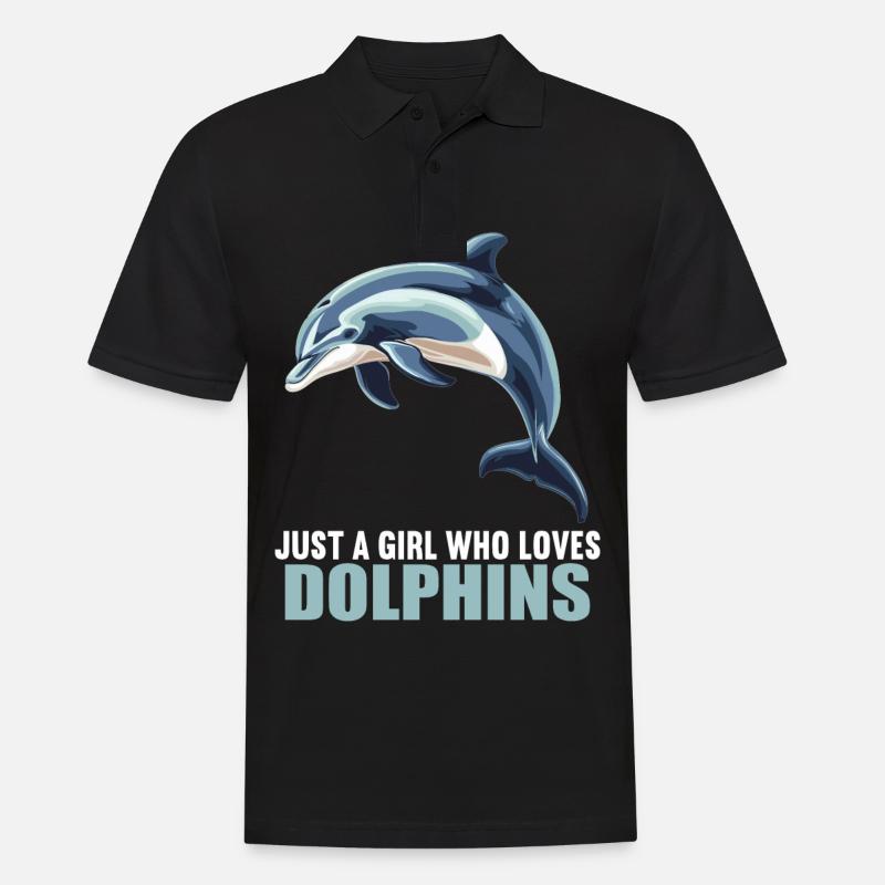 Dolphin Delfine Delfin - Männer Poloshirt - Schwarz