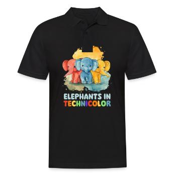 Éléphant Eléphant En Technicolor - Polo Homme - noir - Devant - Kai (181cm)