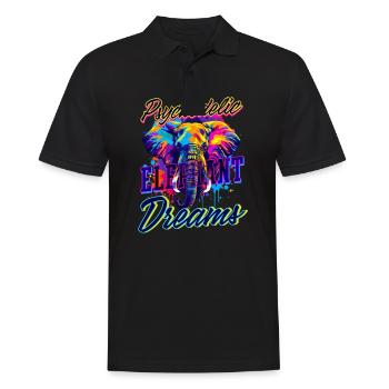 Elephant Psychedelic Elephant Dreams - Men's Polo Shirt - black - Front - Kai (181cm)
