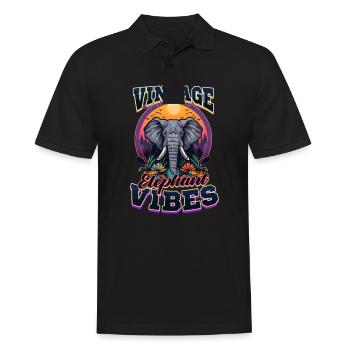 Elephant Vintage Elephant Vibes - Polo Homme - noir - Devant - Kai (181cm)