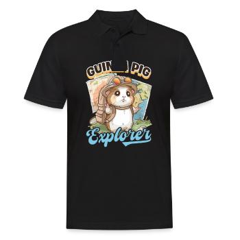 Meerschweinchen Meerschweinchen Entdecker - Männer Poloshirt - Schwarz - Vorne - Kai (181cm)