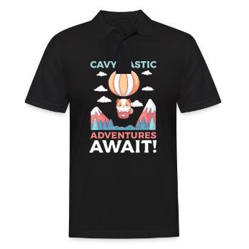 Meerschweinchen-Cavy-tastische Abenteuer warten auf Sie! - Männer Poloshirt - Schwarz - Vorne - Kai (181cm)